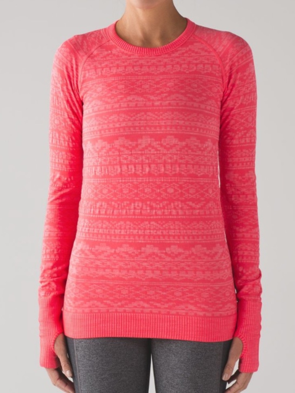 Lululemon Rest Less Pullover in Heathered Electric Coral SZ 4 EUC